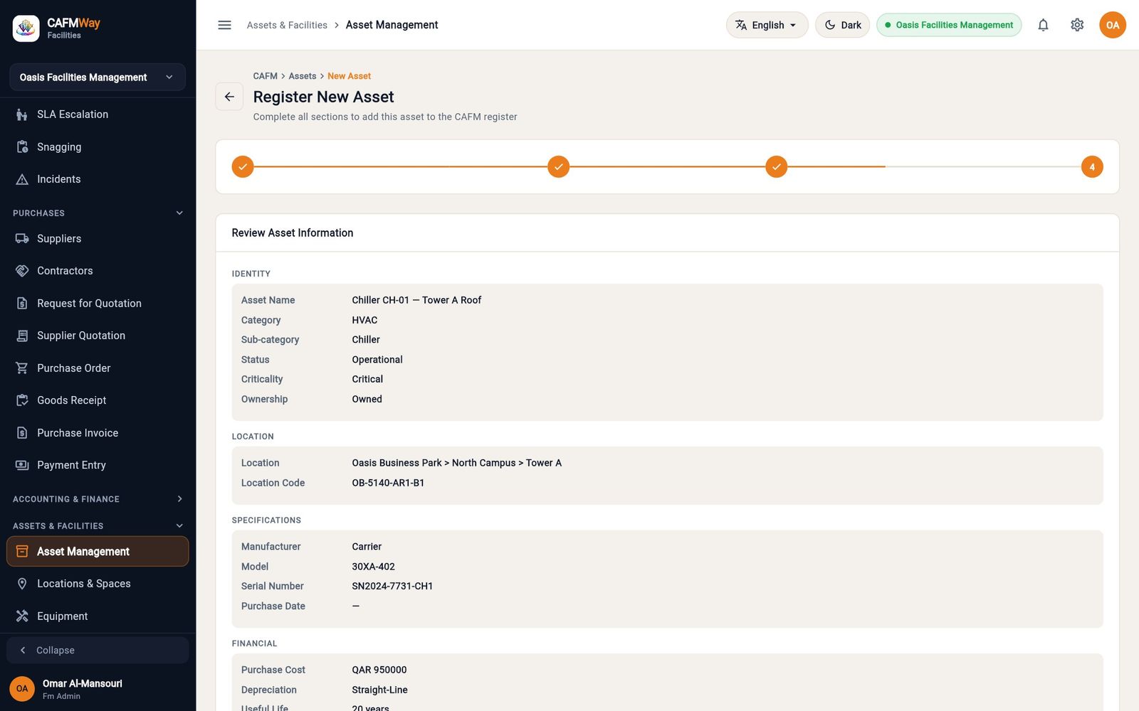 Step 4: review before registering