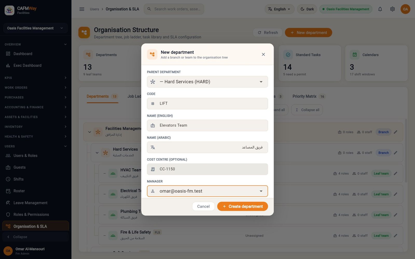 Creating the Elevators Team under Hard Services