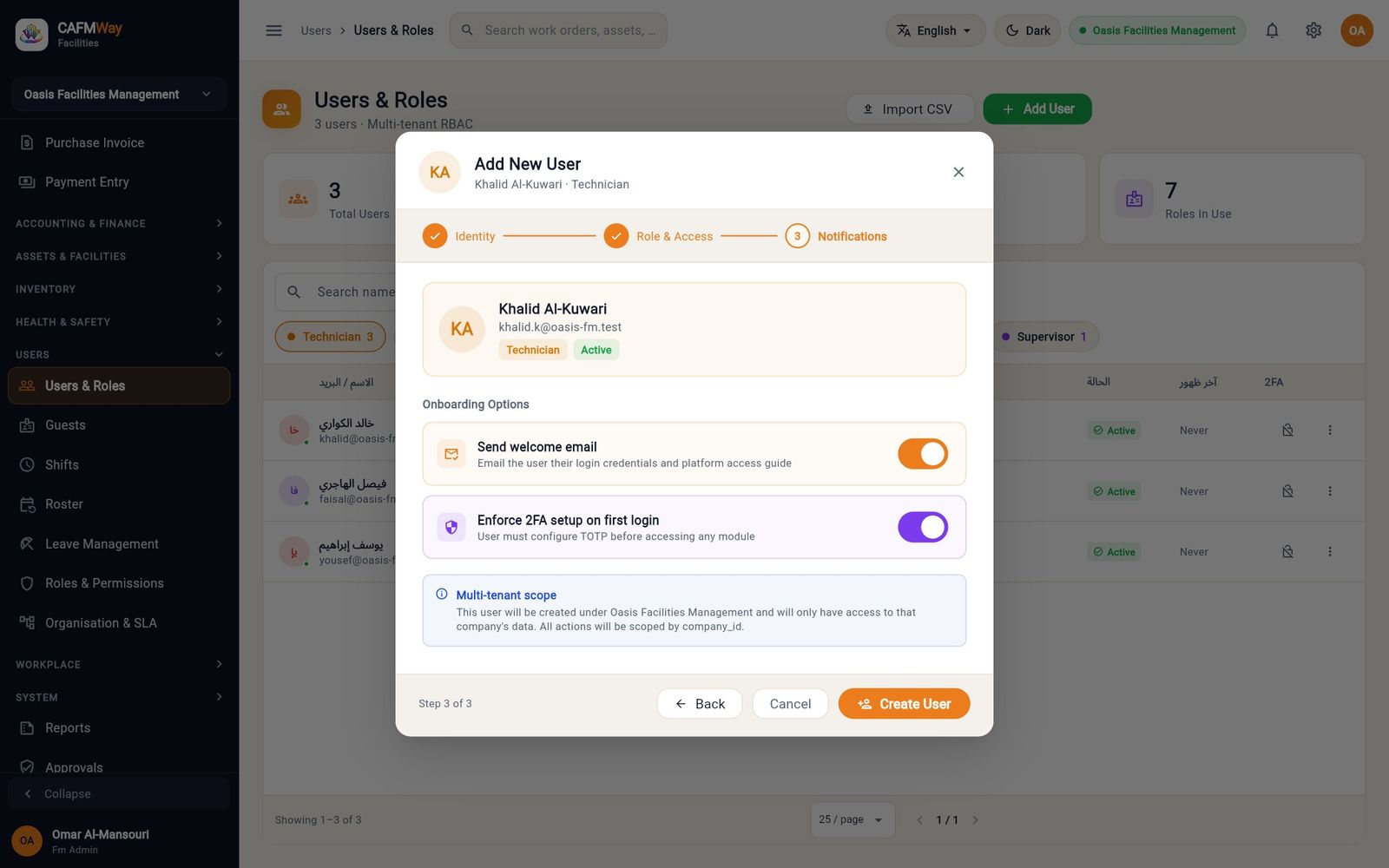 Step 3: onboarding options