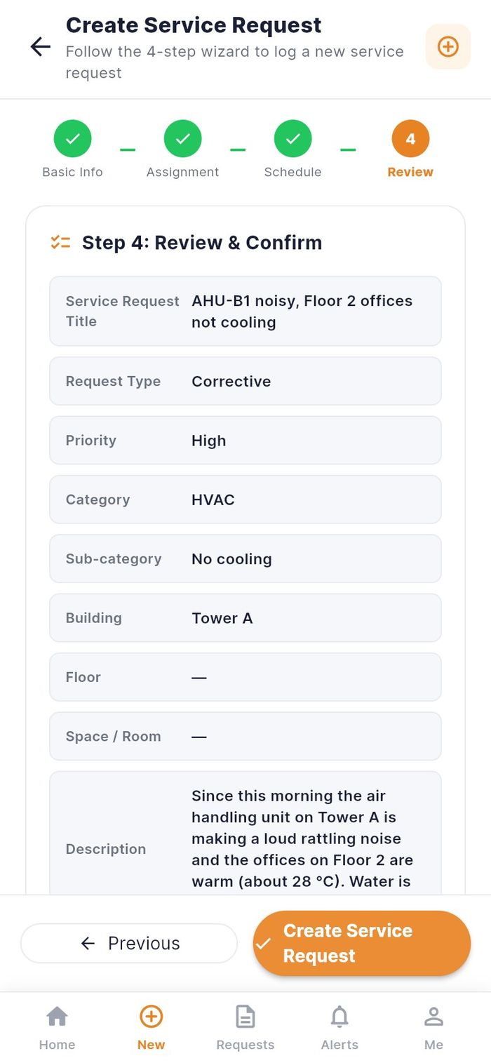 The review step