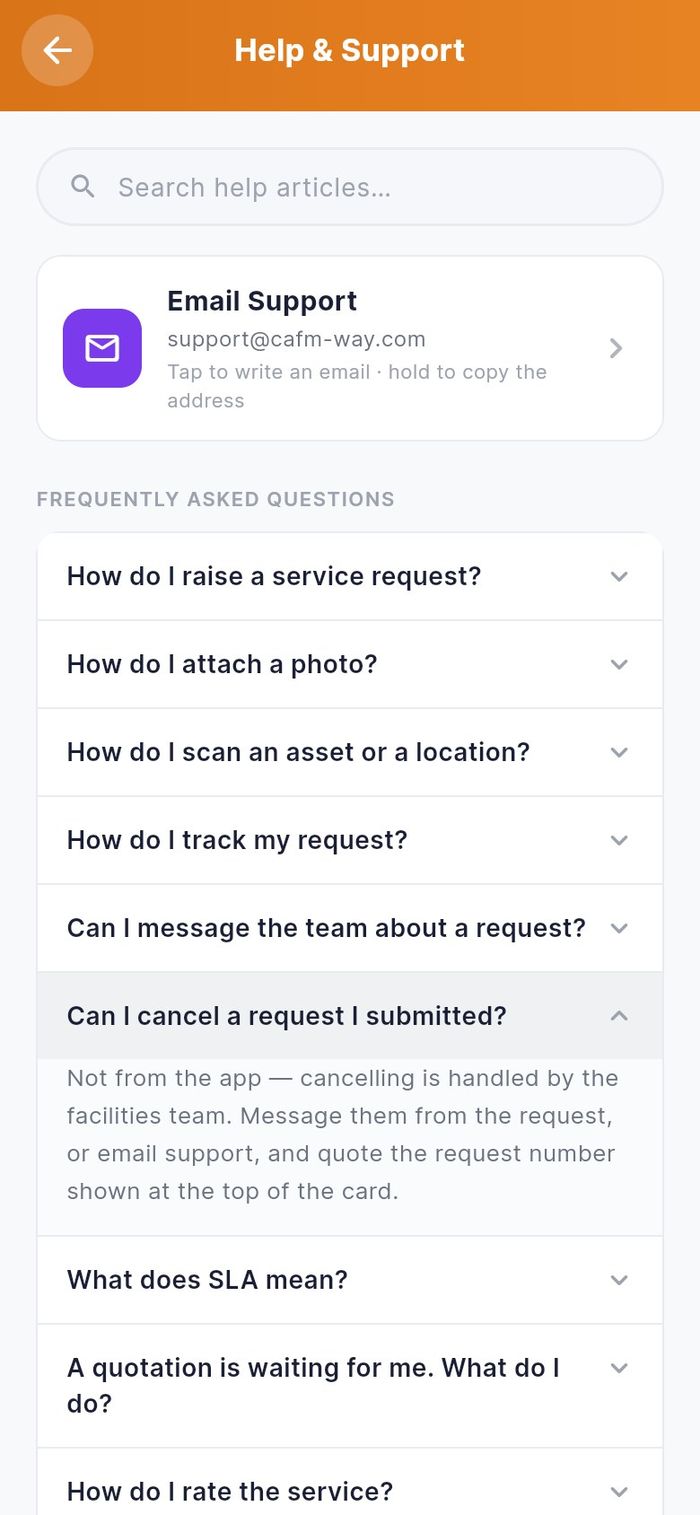 Help & Support with an answer opened
