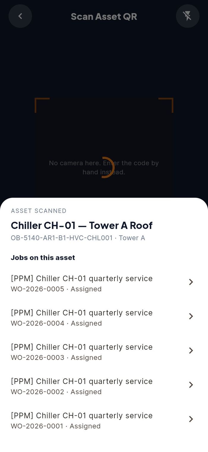 Chiller CH-01 and the jobs raised on it